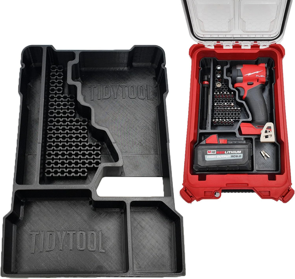 Milwaukee M18 FUEL Impact Driver Insert with 68 Bit Storage for Packout Organize