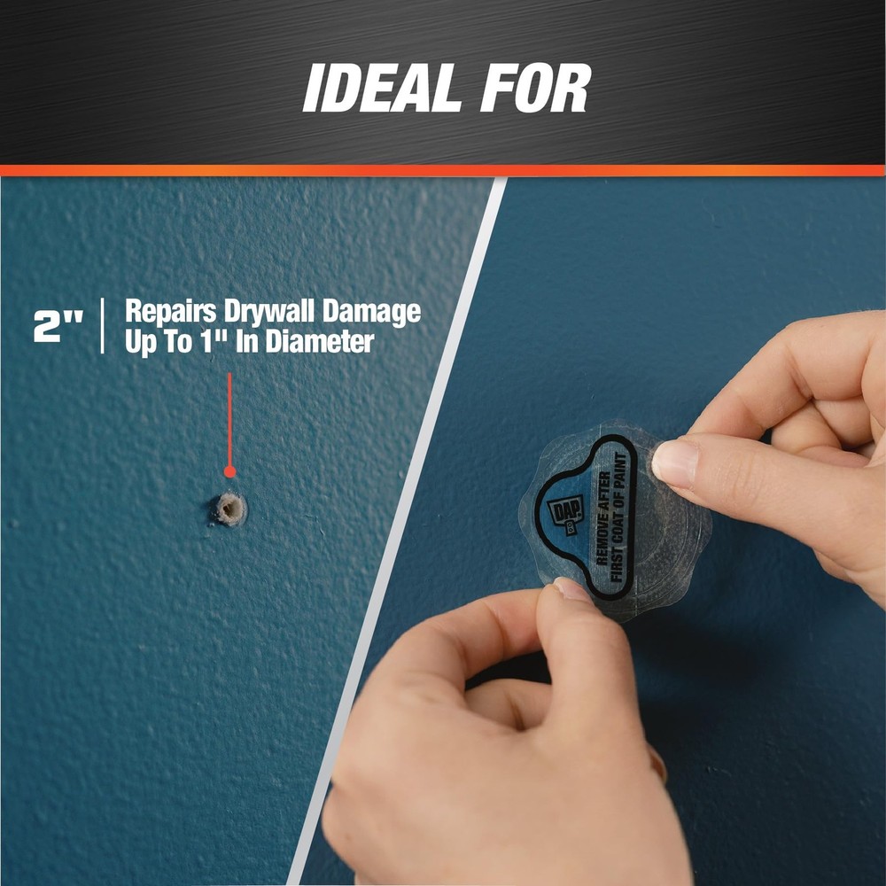 DAP Eclipse Rapid Wall Repair Patch, 2 in, 4 Pack (7079809161) 2 Inch, White