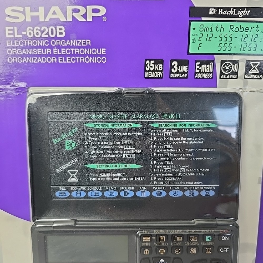 Sharp EL-6620B Vintage Electronic Organizer NIB