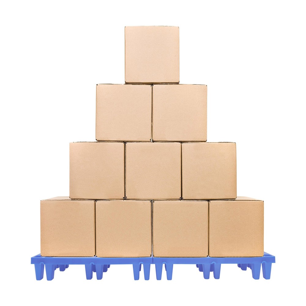 6-Pack Plastic Pallets 20x12x4in, 330lb Capacity Moisture Proof Stackable Pads