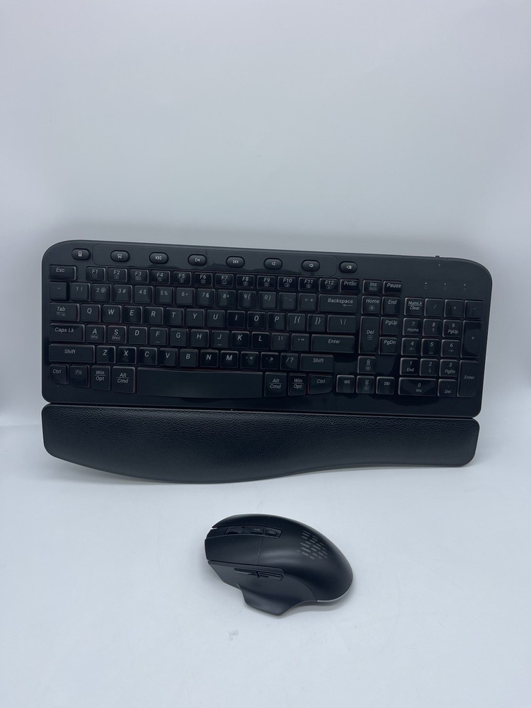 Ergonomic Wireless Keyboard And Mouse Combo Wave Keyboard With Soft Leather