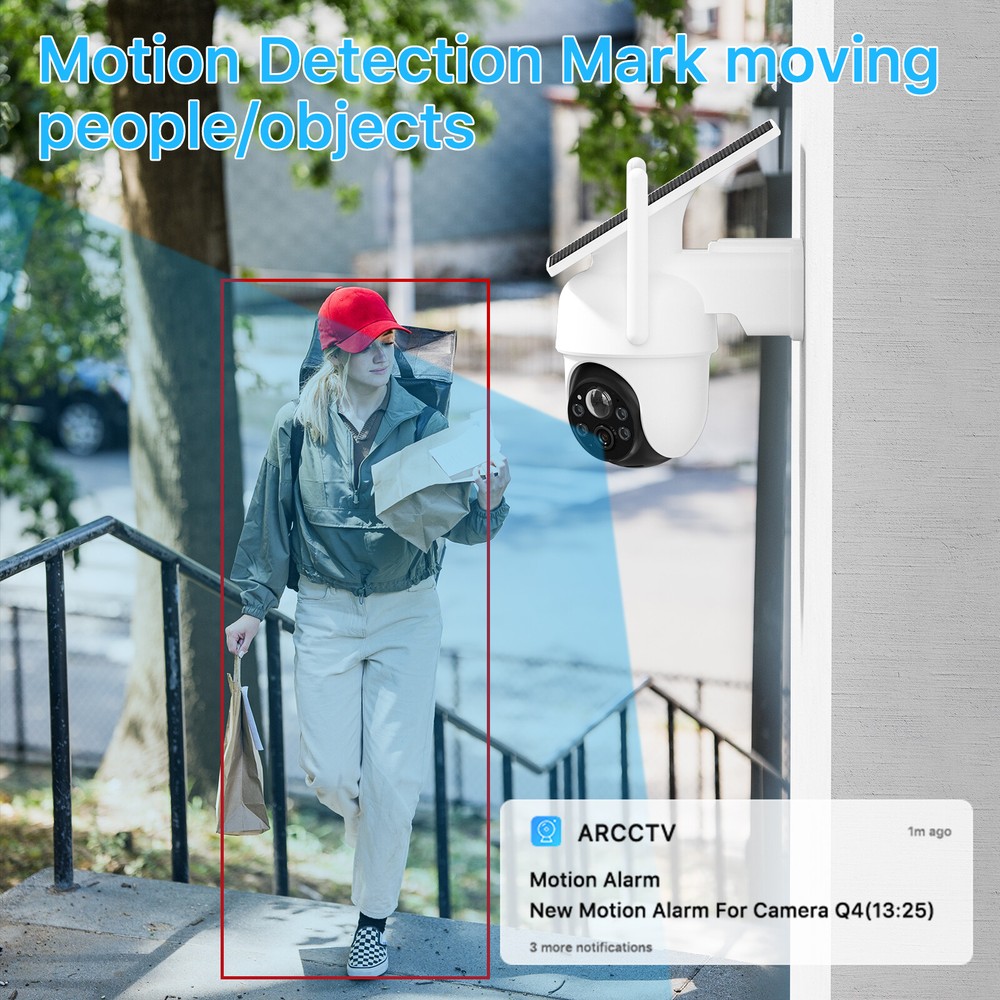 4MP Solar Wireless Security Camera System CCTV Battery WiFi Night Vision Outdoor