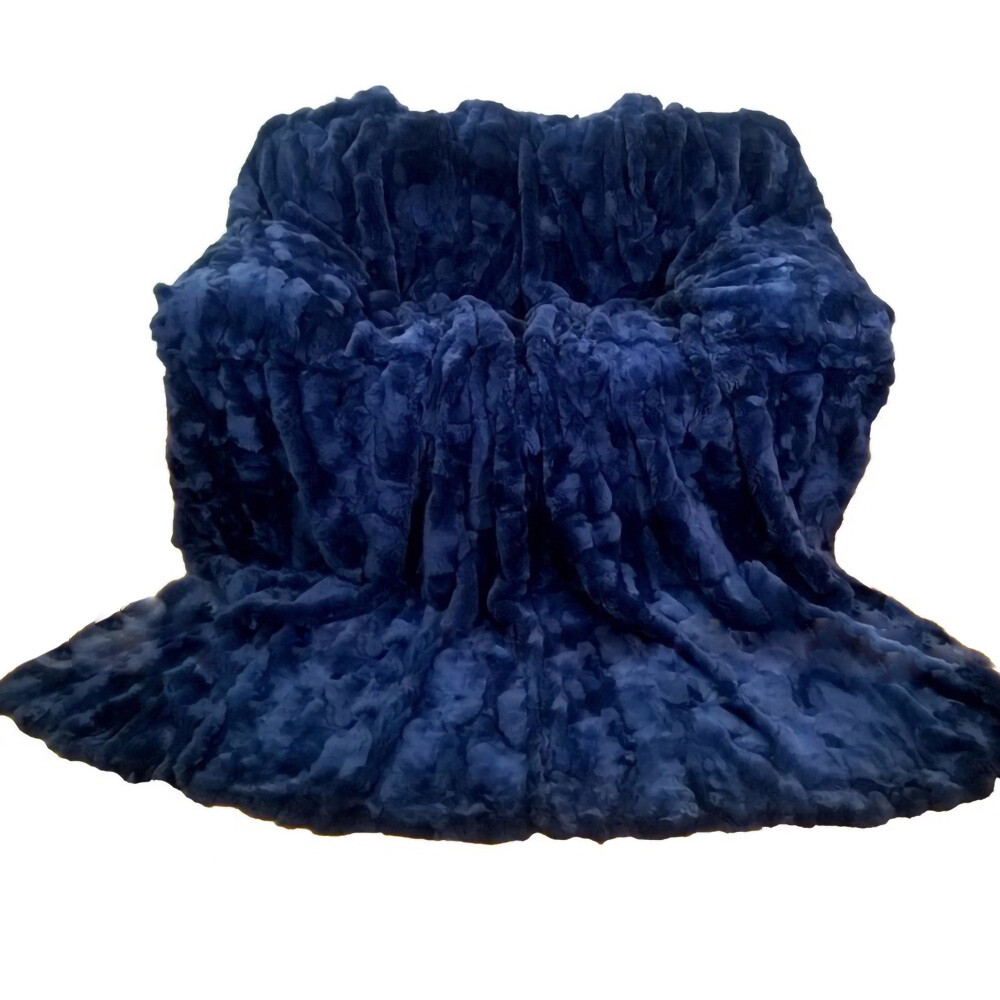 Luxury Real Rex Rabbit Fur Throw Blanket Couch Armchair Mat Bedspread 55x79inch