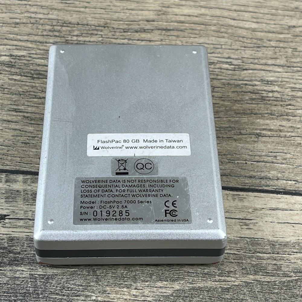 Wolverine FlashPac 7000 Series Data Storage 80GB Please See Pictures/Description