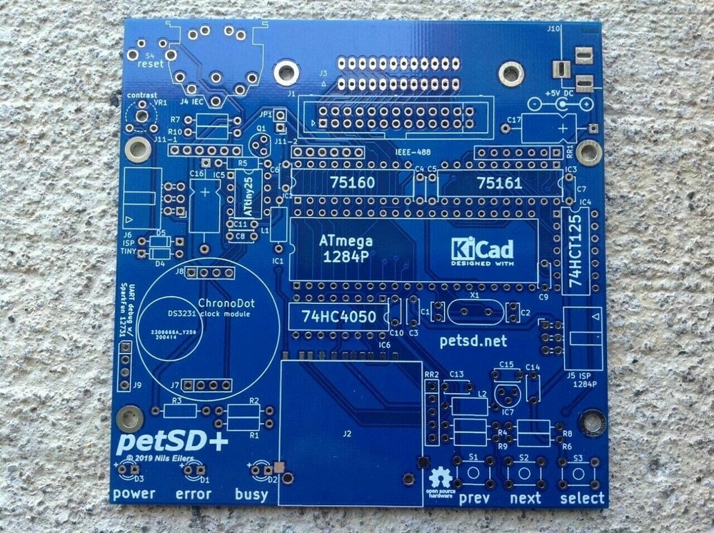 Commodore PET Computers SD disk storage PCB