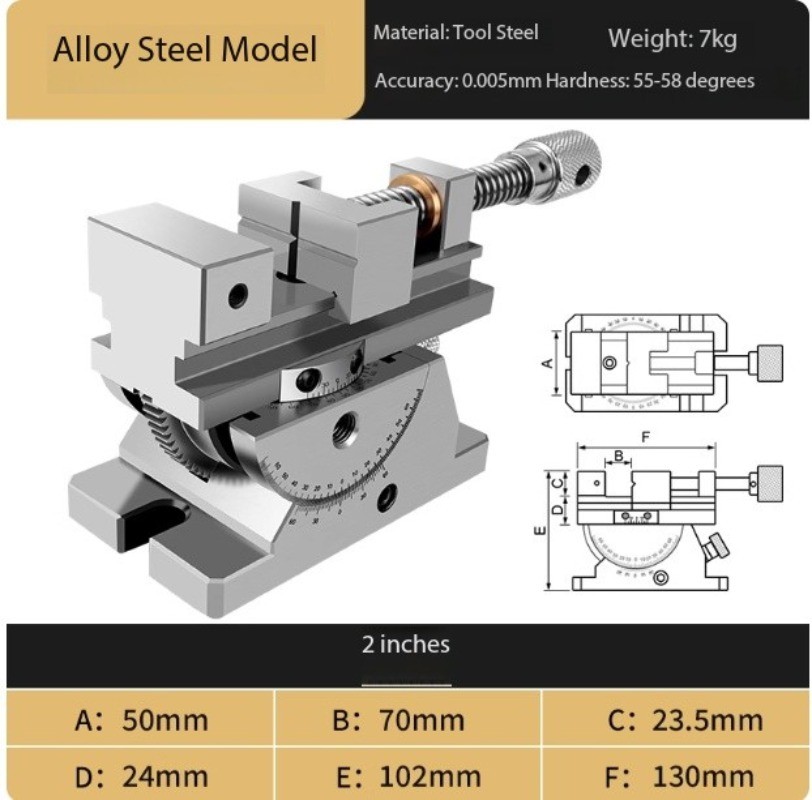 Precision Universal Vise with 360°Rotation Adjustable Angle Tilting Bench Vise