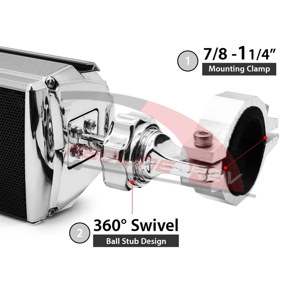 Waterproof Bluetooth Motorcycle Handlebar Audio Stereo Speaker System MP3 USB FM