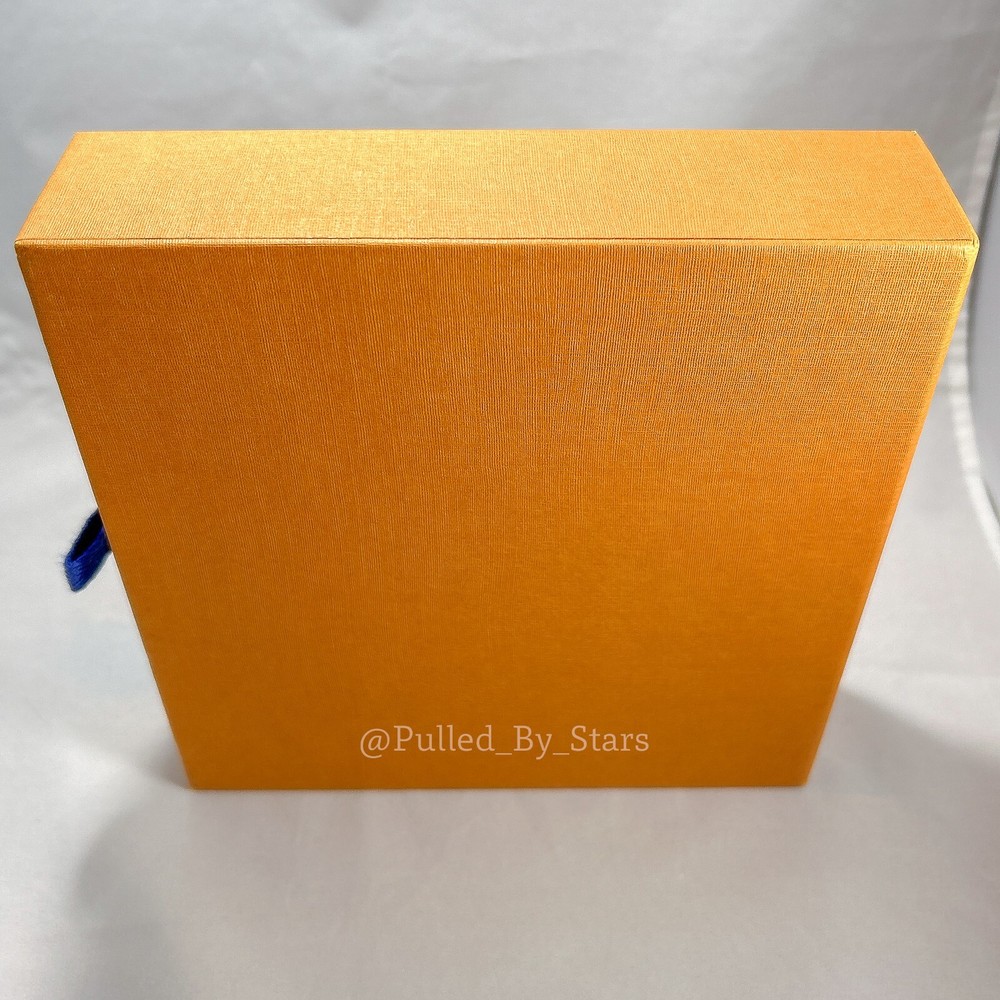 LOUIS VUITTON Medium Orange Pullout Drawer Box (7" x 7" x 2") + Ribbon & Misc.