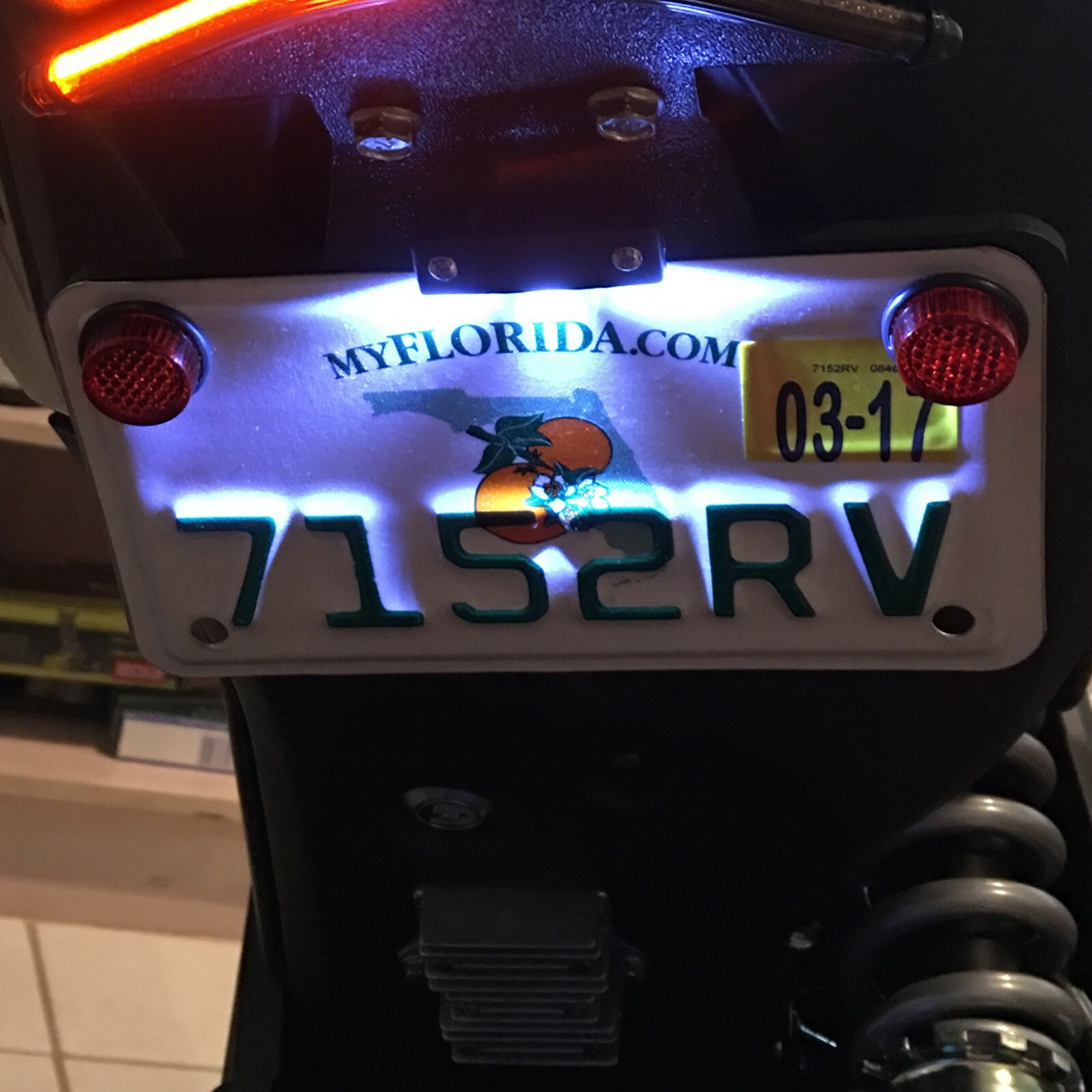 WHITE LED TAG LIGHT FENDER ELIMINATOR LED LICENSE PLATE LIGHT MOTORCYCLE BIKE