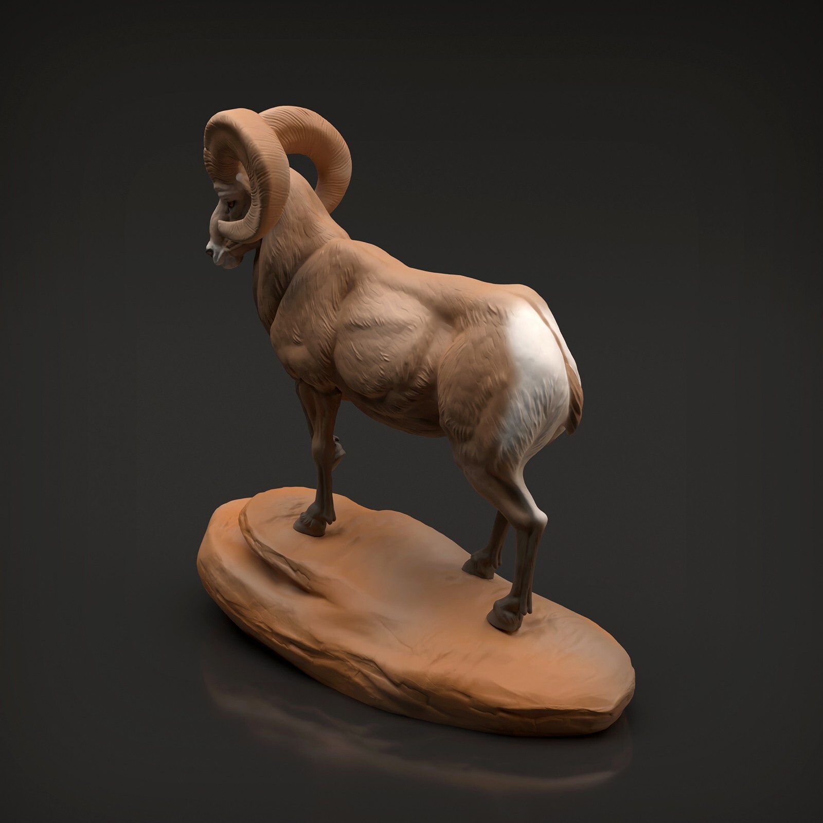 Big Horn Ram 3D Printed Resin Model RR Diorama Unpainted Wildlife Animals Decor