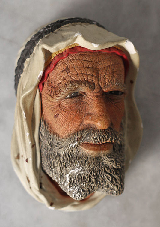 W.H. Bossons,  orientalist chalkware, Syrian character head