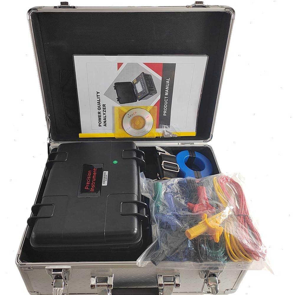 Three Phase Power Quality Meter with 4 PCS Circle Current Clamp 1.0A-1000A