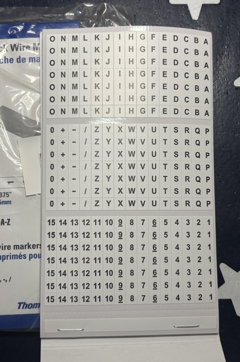 Two T&B WM-A-Z Preprinted Wire Marker Book #A-Z 0-15 10 Page Book TWO BOOKS