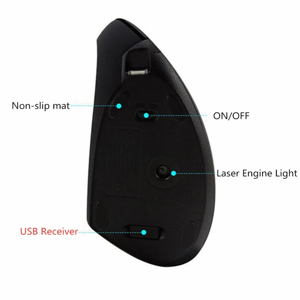 Left Handed Vertical Mouse Wireless Rechargeable Ergonomic