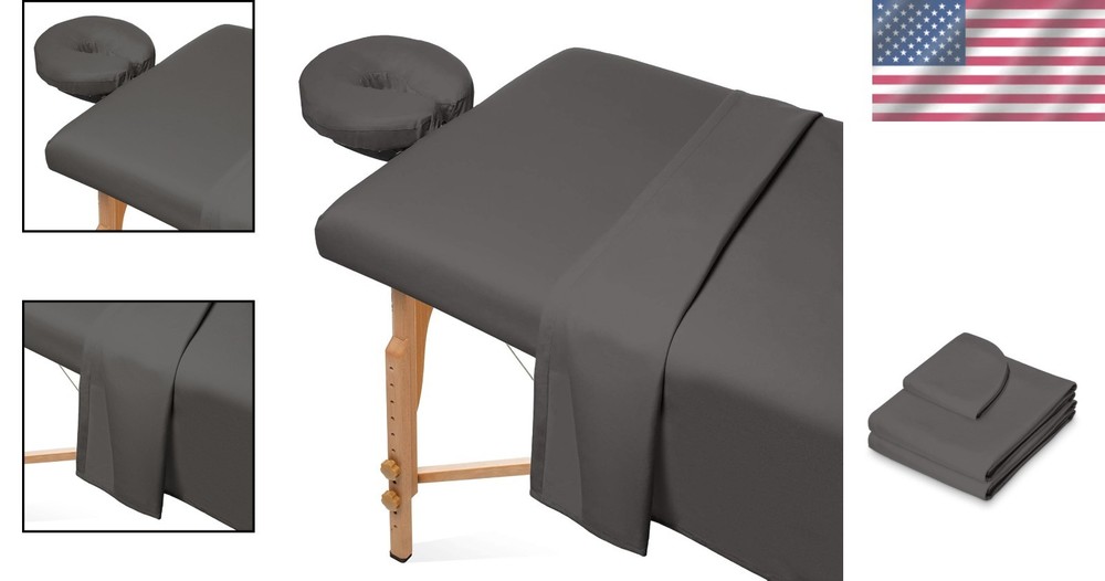 Durable Soft Microfiber Massage Table Sheet Set - 3 Pieces for Spa Professionals