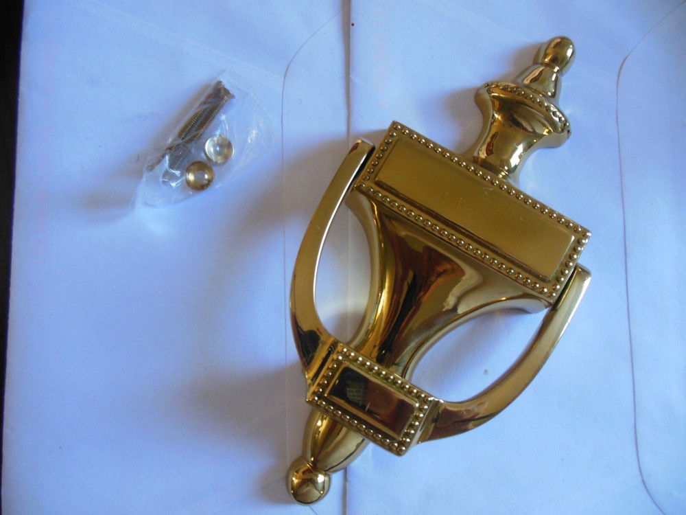 Solid Brass Door Knocker * High Luster / With mounting hardware * Free Shipp.