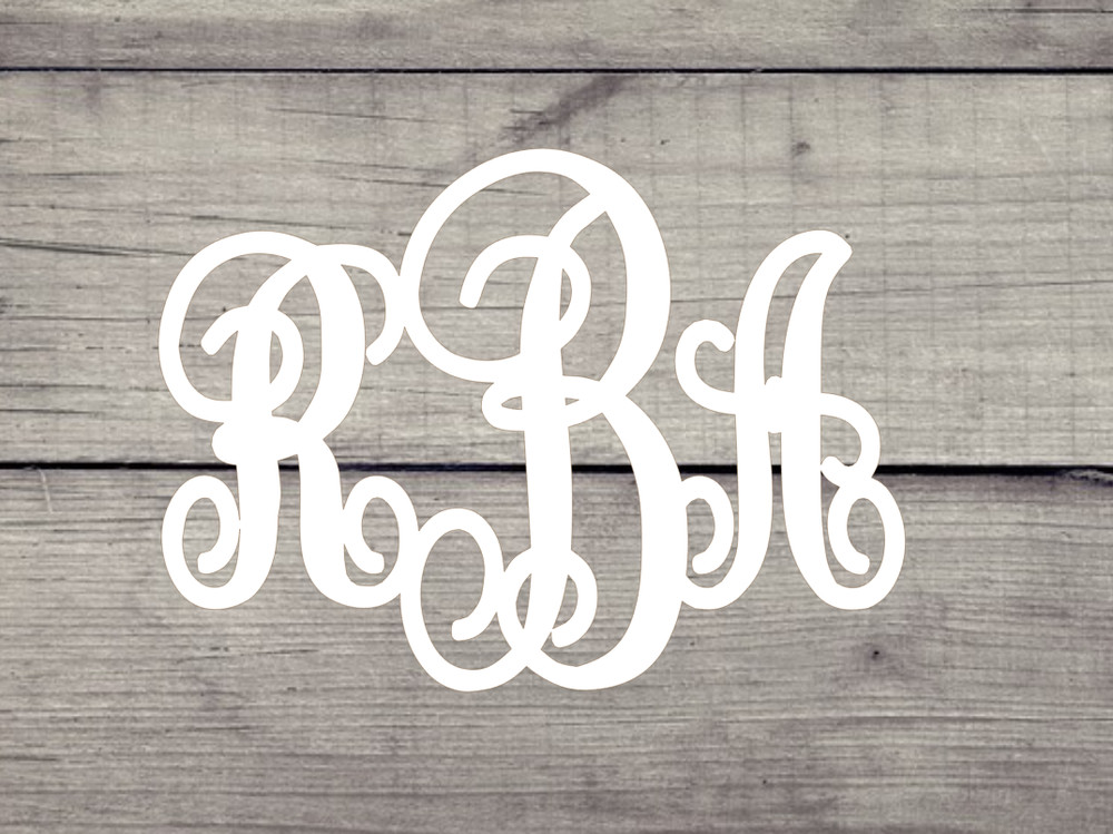 Script Monogram- Great gift idea for Yeti, Cellphones, Auto, Laptop