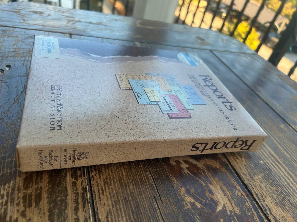 Reports 1.2 HyperCard Report Generator Macintosh Software Boxed