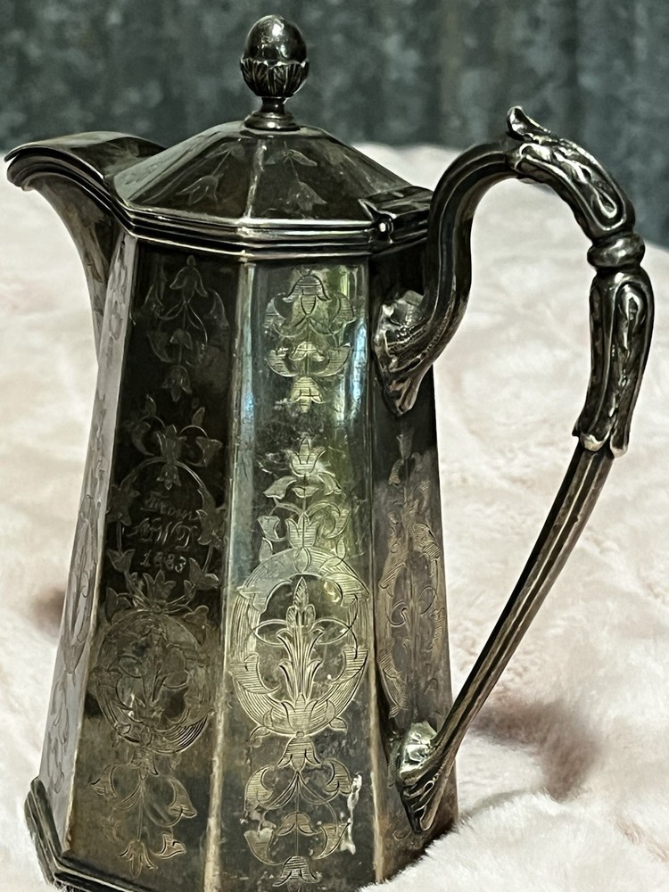 N. Harding Silver Syrup Pitcher