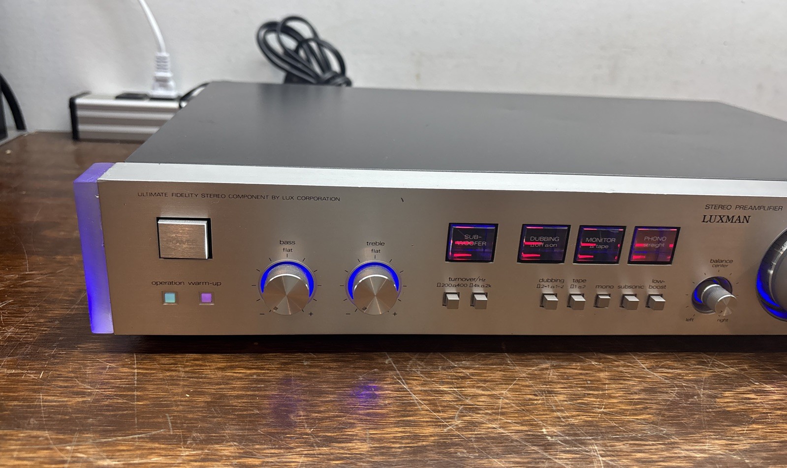 Luxman CX-100 Stereo Preamp -Recapped & Serviced & Custom Blue LED Sounds GREAT