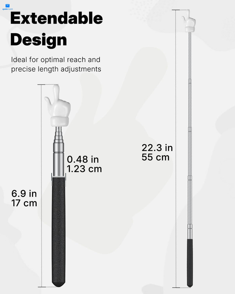 2 Pcs Telescopic Teachers Pointer Mini Retractable Finger Black