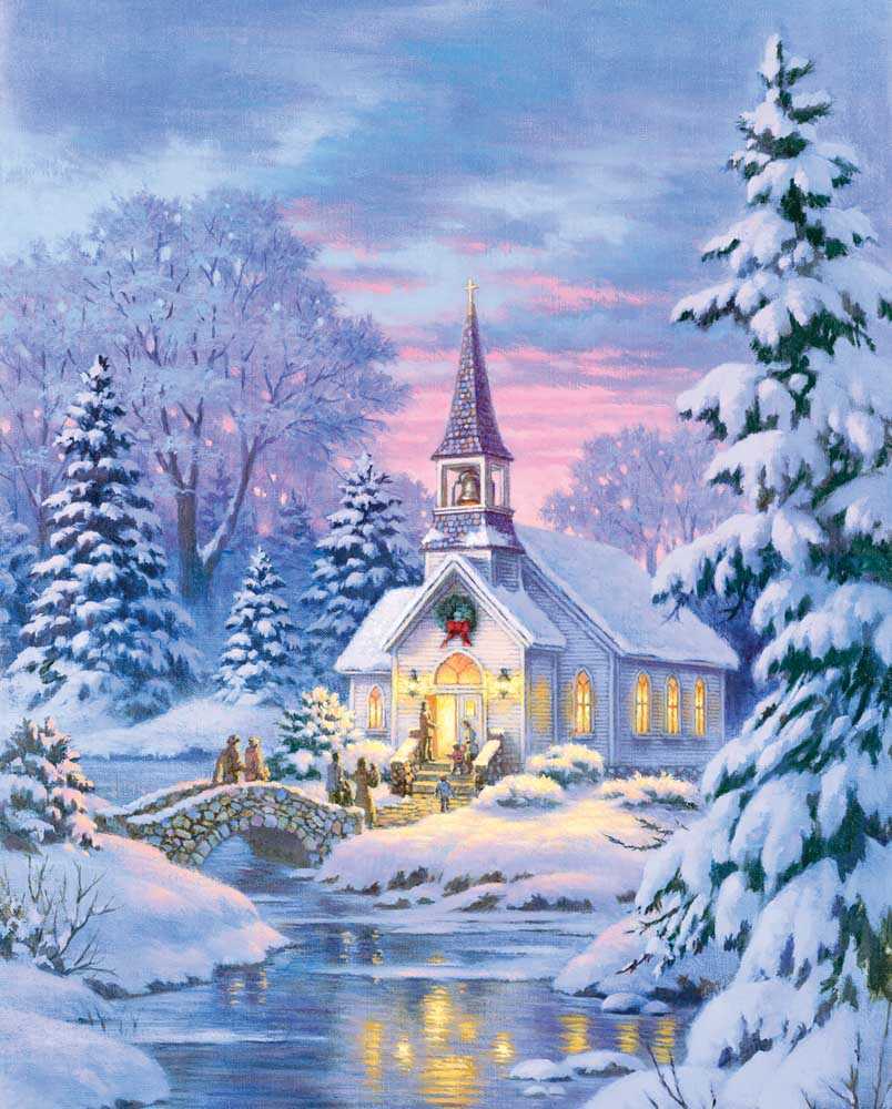 Chart Needlework Embroidery DIY Counted Cross Stitch Patterns - Village Chapel