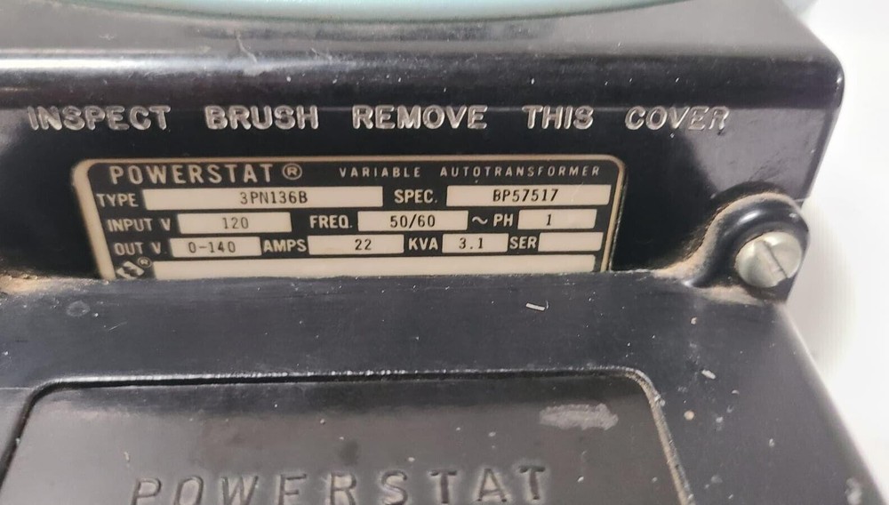 Powerstat Variable Autotransformer 3PN136B 50/60 Hz