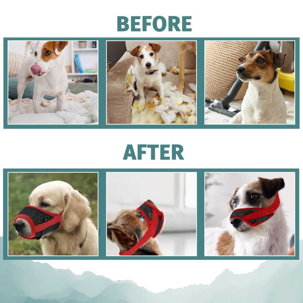 WLLHYF Soft Nylon Muzzle Breathable Mesh Fabric, Anti Barking, Comfortable &...