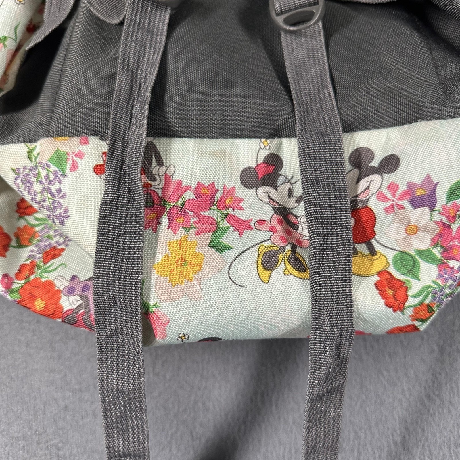 JanSport Disney Superbreak Backpack 18in Mickey Minnie Floral Print Multicolor