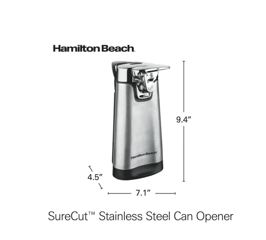 Hamilton Beach SureCut Automatic Electric Can Opener with Multi Tool, Stainless