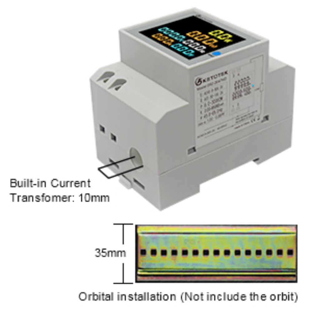 Single Phase Energy Meter Din Rail Electricity Usage Monitor Meter AC 300V 100A