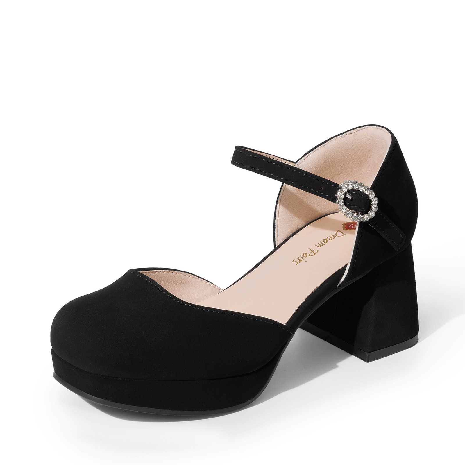 Girls High Block Heels Chic Platform Dress Pumps Square Toe Wedding Party Shoes