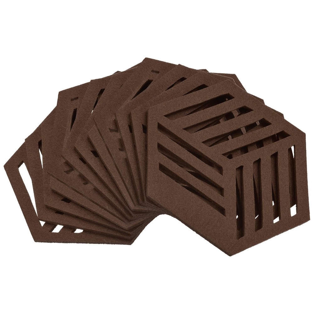 Felt Coasters 12pcs Hexagonal Mat Tampons Coasters, Coffee