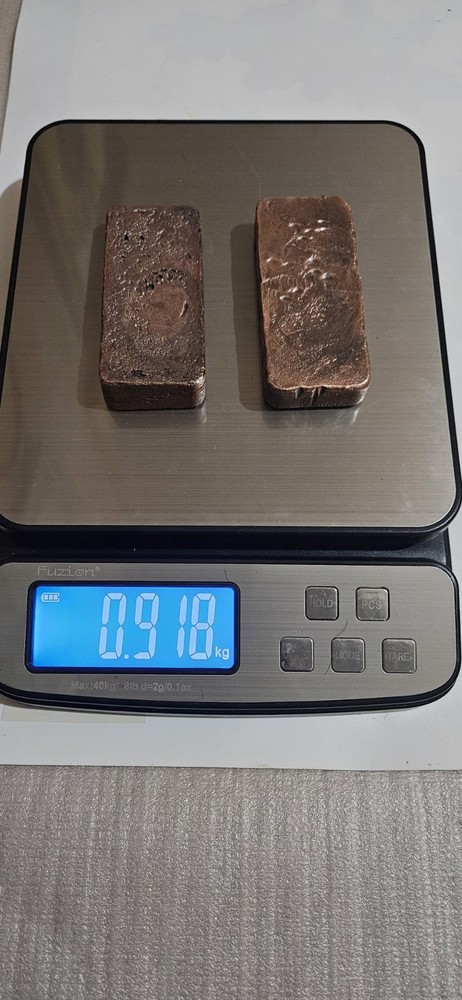 Pure copper ingot bars 2.024lbs