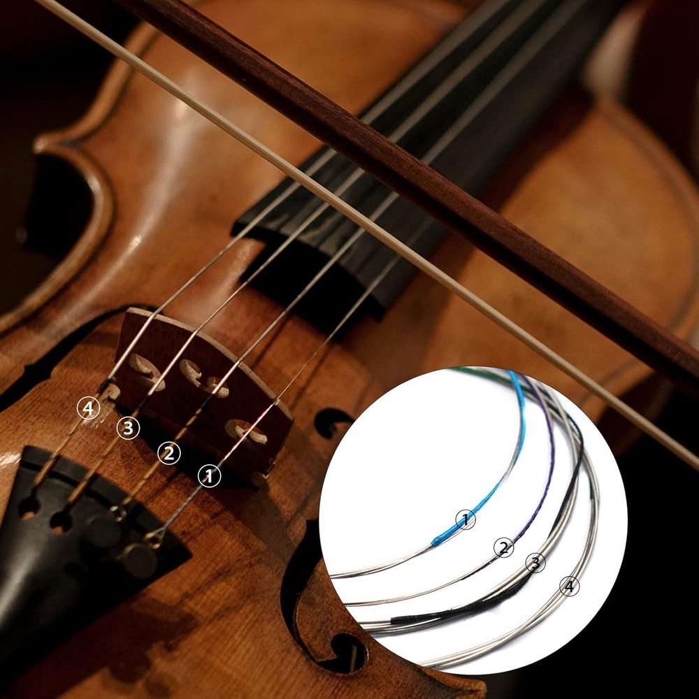 MAXCHEER Violin String, (G-D-A-E) Universal Steel Strings Full Set for 4/4 3/4 1