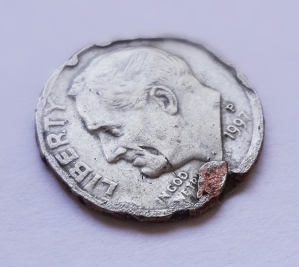 USA 10 Cent Dime Coin _ Issued 1997 _ Error