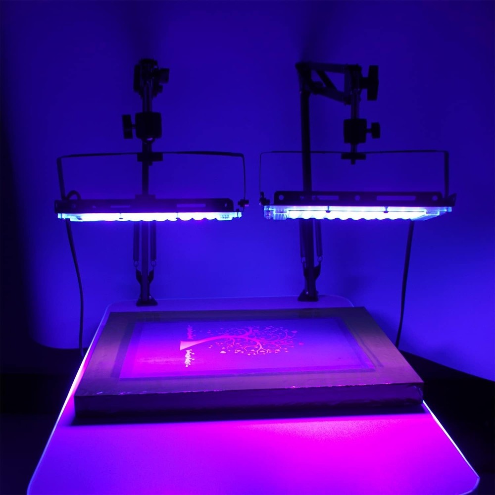 2 Pack LED UV Screen Printing Light with Adjustable Height and Angle Stand