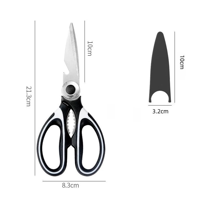 Multifunctional Stainless Steel Kitchen Scissors with Bottle Opener Tool