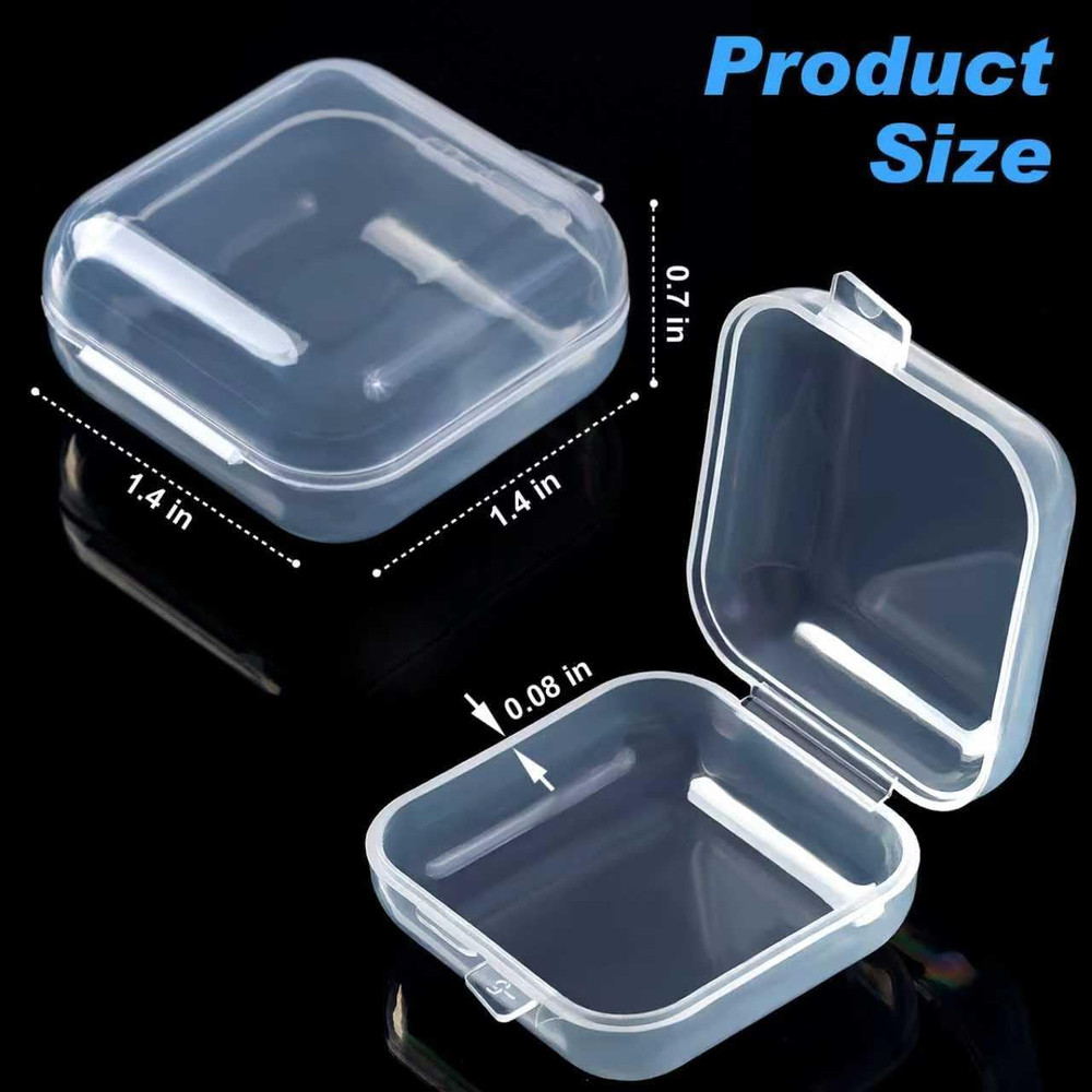 10Pcs Ear Plug Case, Mini Plastic Earplug Containers, 1.8Mm Square Box with Hing