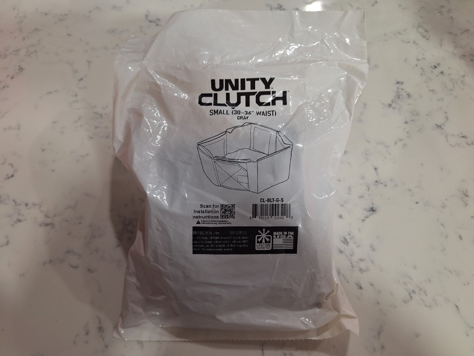 Unity Tactical Clutch Belt, Gray, Small CL-BLT-G-S