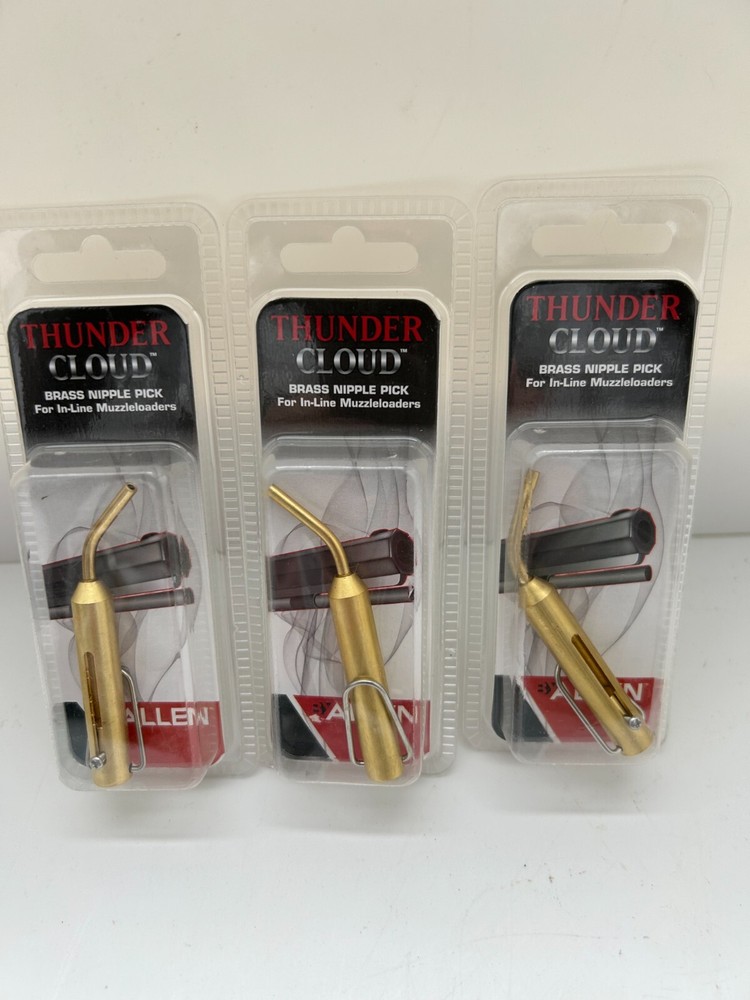 Thunder Cloud Brass Nipple Pick bundle of 3 for muzzleloders