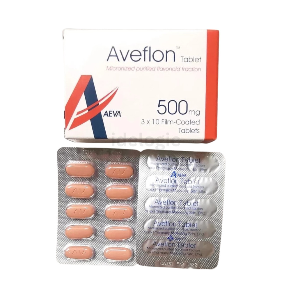 Aveflon 500mg 2 Pack (60 Tablets) Diosmin Complex - Vascular System Support