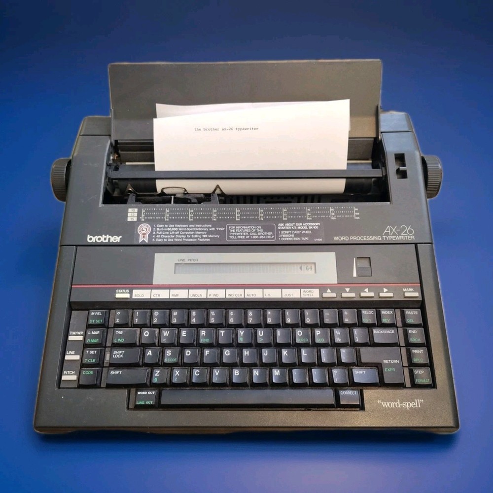 Brother AX-26 Electronic Typewriter Word-Spell Processing Tested & Working