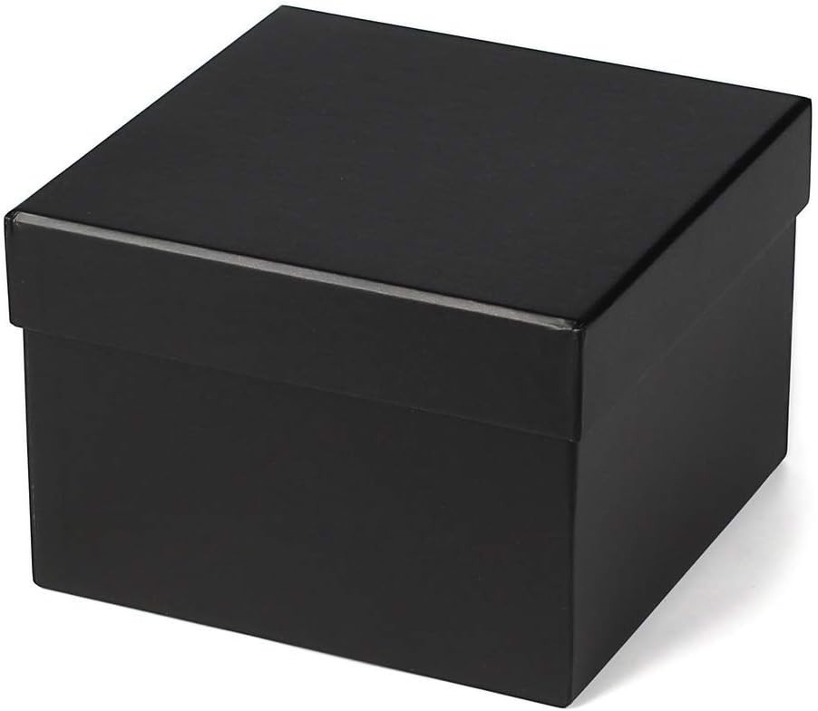 Square Gift Boxes with Lids Set of 4 Black Gift Box Assorted Sizes Nesting Gi...