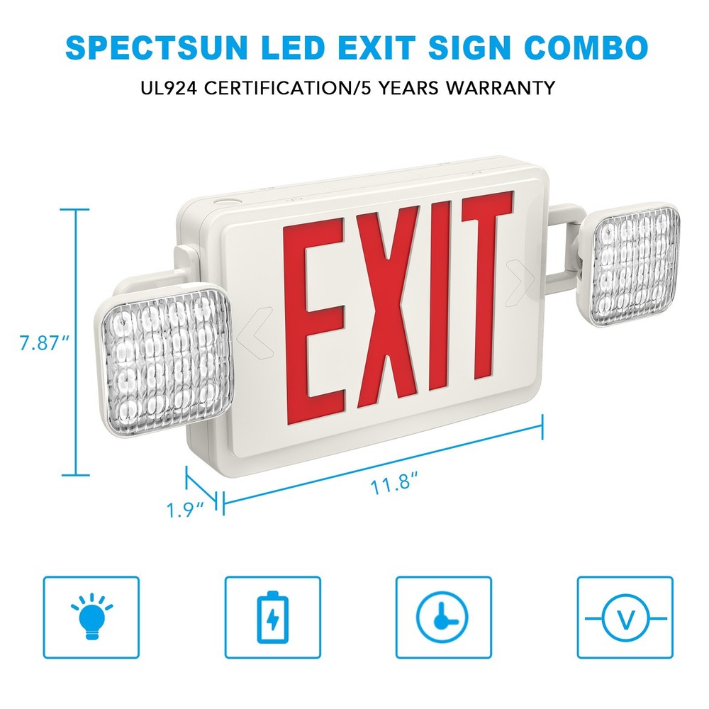 UL Listed-1 Pack Red Led Exit Signs with Battery For Led Emegency Exit Lights.