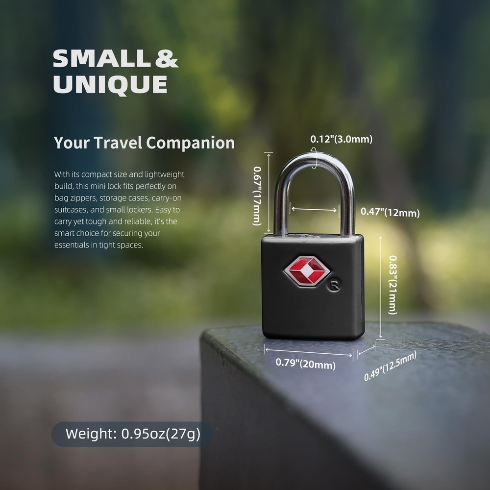 UP Security TSA Locks for Luggage with Keys, Approved Black