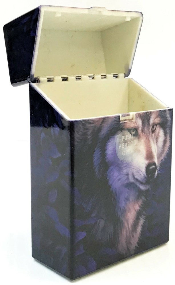 Eclipse Wolf Design Hard Plastic Crushproof Cigarette Case, 2ct, Kings 3116D17-2