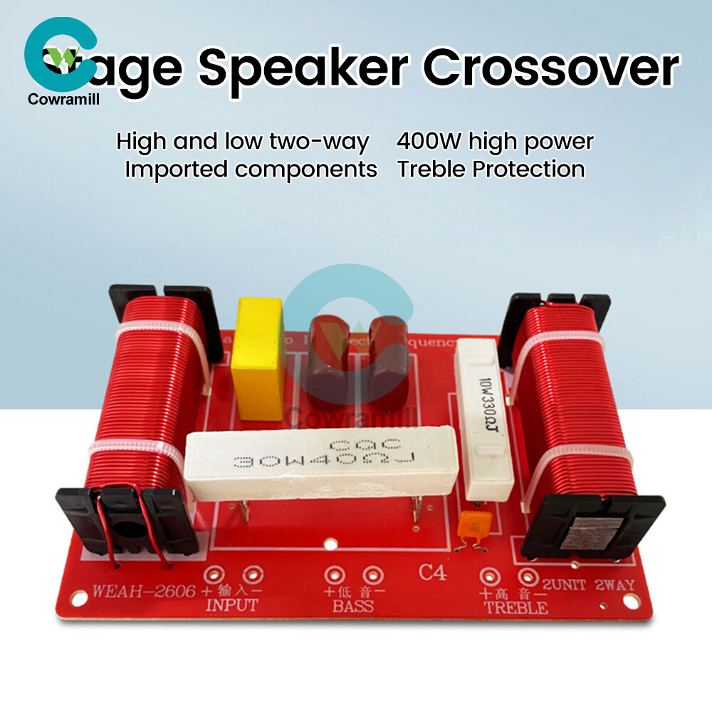 High/Low 2 Channel Audio Speaker Frequency Divider 400W Crossover Filter Board