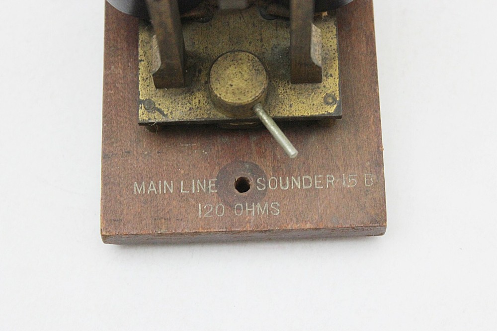 Vintage Western Electric Main Line Sounder 15-B Wood Base Brass Parts