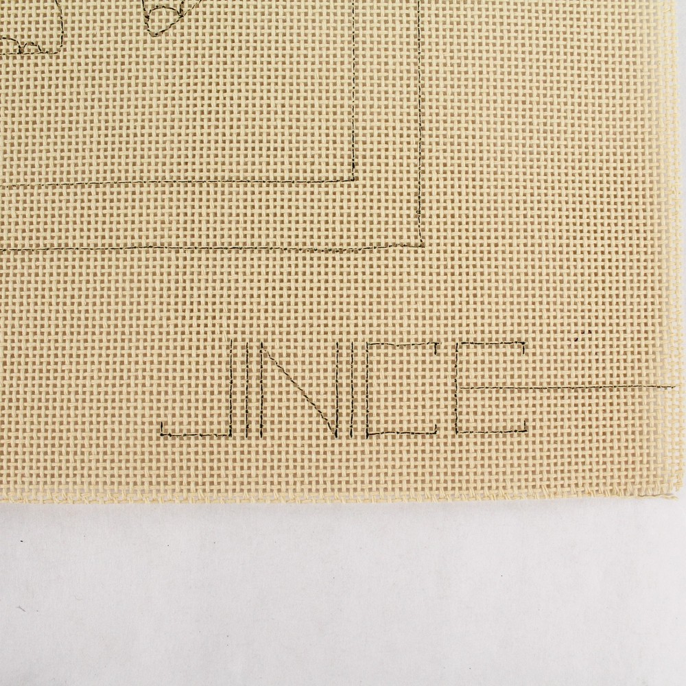 Jinice Bohemian Elephant Needlepoint Canvas Pattern 15"x14" w/ Thread Sample